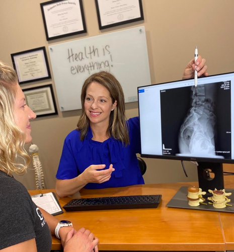 Chiropractor-Eden-Prairie-MN-Bethan-Curnow-Reviewing-X-Rays Chiropractor-Eden-Prairie-MN-Bethan-Curnow-Reviewing-X-Rays